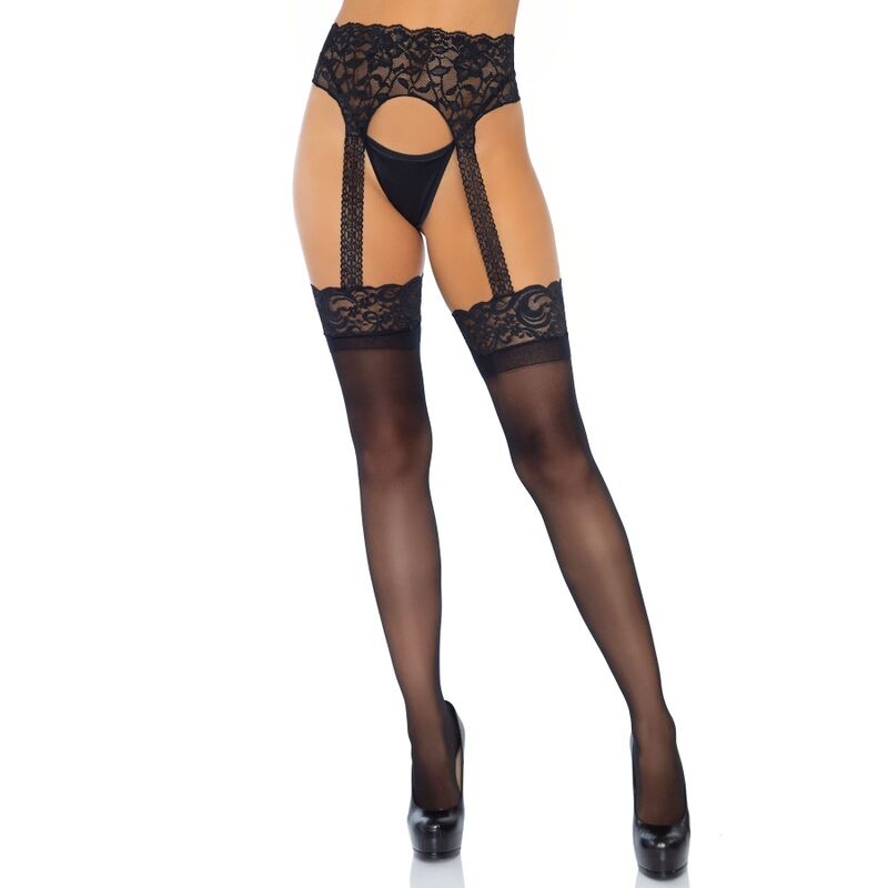 Leg Avenue Hosiery-Ciorapi Opaci cu Portjartier Dantelat Talie 3 img 103791 497285a395be6b01176ed6edd1264af4 1