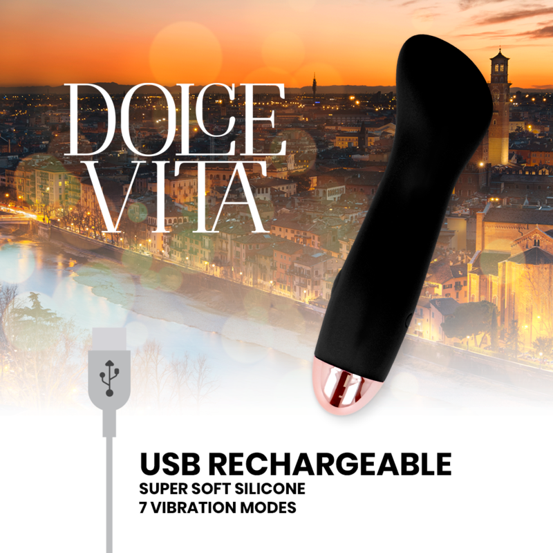 Dolce Vita-One Vibrator Reîncărcabil Negru, 7 Viteze-Silicon, 7 4 img 104111 6e155bd40eb8cb5a0b96e86f70d93f6d 1