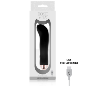Dolce Vita-Vibrator Reîncărcabil Two Negru 7 Viteze-Silicon, 7 - imagine 3