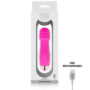 Dolce Vita-Vibrator Reîncărcabil Three Roz 7 Viteze-Silicon, 7 - imagine 3