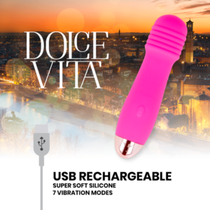 Dolce Vita-Vibrator Reîncărcabil Three Roz 7 Viteze-Silicon, 7 - imagine 4