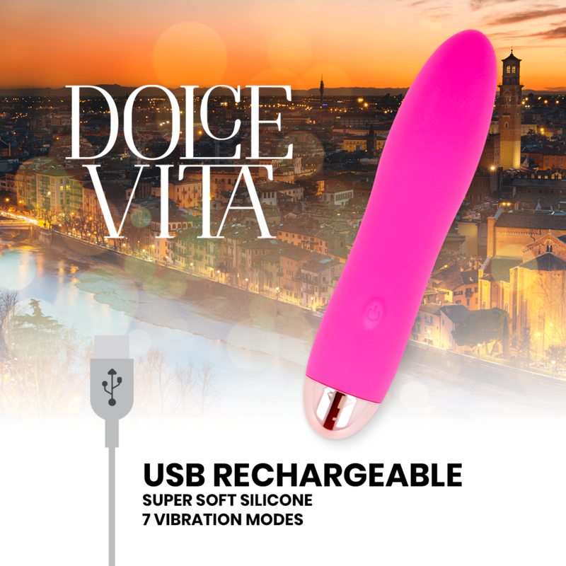 Dolce Vita-Vibrator Reîncărcabil Four Pink 7 Viteze-Silicon, 7 2 img 104138 68bf83c215acf59f70a3a684cf87f78f 1