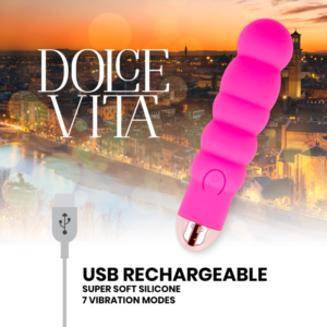 Dolce Vita-Vibrator Reîncărcabil Six Roz 7 Viteze-Silicon, 7 - imagine 4