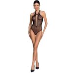 Passion-BS088 Bodystocking din Plasă, Alb/Negru/Roșu, ONE Size · Lenjerie Sexy Femei