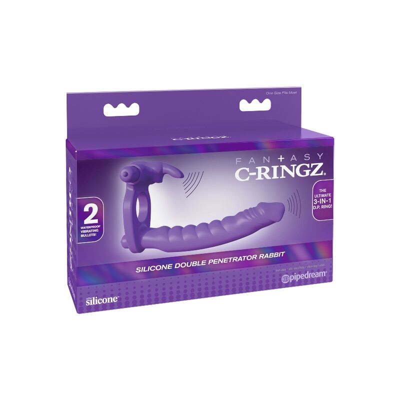 Fantasy C-ringz-Vibrator Dublu din Silicon Rabbit-Waterproof 7 img 107090 3994dfc26d2637339e911c983fd84c9c 1