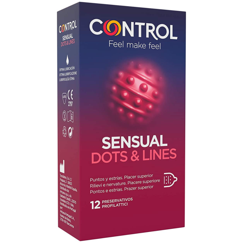 Control Condoms-Sensual Dots & Lines Prezervative Texturate, 12 1 img 107483 5e443c203456166c1b73c17c70023bdd 1