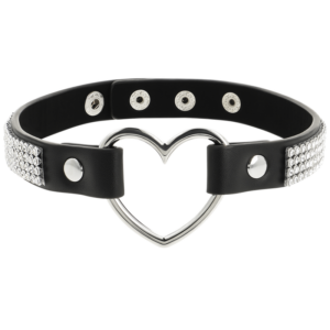 Coquette Accessories-Colier Choker din Piele Vegană cu Inimă - imagine 3