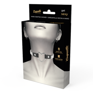 Coquette Accessories-Colier Choker din Piele Vegană cu Inimă - imagine 5