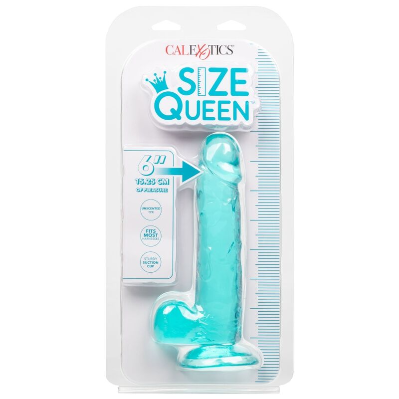 Calexotics-Size Queen Dildo Blue 15.3 cm-TPR, Waterproof, Ventuza 5 img 110034 c9fa45b921fa398b51bff0fd99e9a905 1