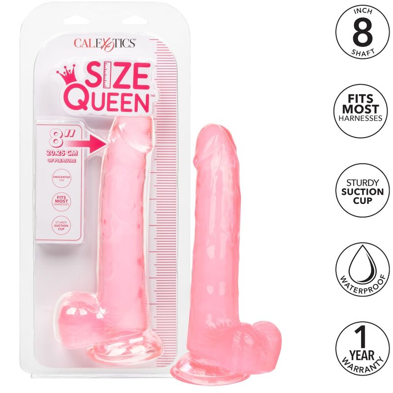 Calexotics-Size Queen Dildo Roz 20.3 cm-TPR, Waterproof, Ventuza 5 img 110039 de520609f7aec68fdc7aefbb85387378 1