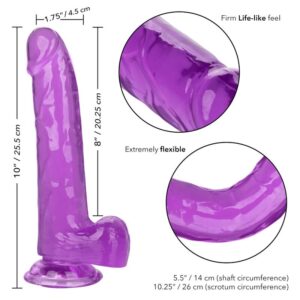 Calexotics-Size Queen Dildo Mov 20.3 cm-TPR, Waterproof, Ventuza 11 Calexotics-Size Queen Dildo Mov 20.3 cm-TPR, Waterproof, Ventuza - imagine 4