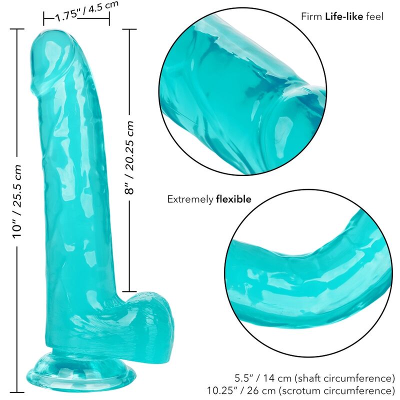 Calexotics-Size Queen Dildo Albastru 20,3 cm-TPR, Waterproof 4 img 110055 67586347ae9454f65dddb37417470131 1