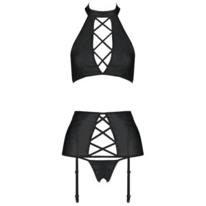 Passion-Nancy Set Trei Piese din Piele Ecologică 7 Necunoscut-Passion Nancy Set Eco Collection/, L/XL-Piele Ecologica (imaginea 3)