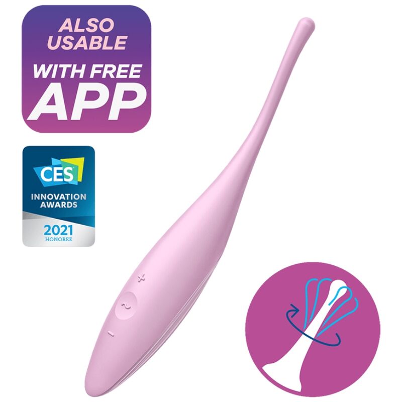 Satisfyer-Twirling Joy Vibrator cu Vârf Clitoral, Roz-Silicon