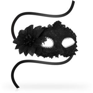 Ohmama-Masca Antizaz Venețiană cu Floare Laterală - Negru 3 Ohmama-Masca Antizaz Venețiană cu Floare Laterală - Negru - imagine 2