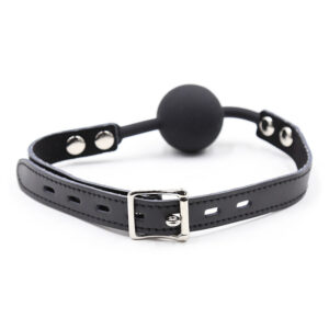 Ohmama Fetish-Ball Gag din Silicon cu Curea din Imitatie Piele - imagine 6