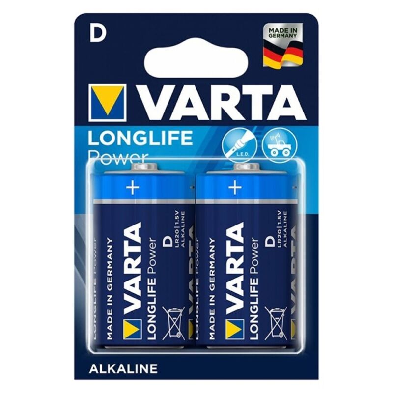 Varta-Longlife Power Baterie Alcalină D LR20, 2 Unități