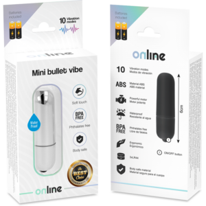Online-Mini Bullet Vibe Silver-ABS, 10 Trepte, Waterproof 7 Online-Mini Bullet Vibe Silver-ABS, 10 Trepte, Waterproof - imagine 3
