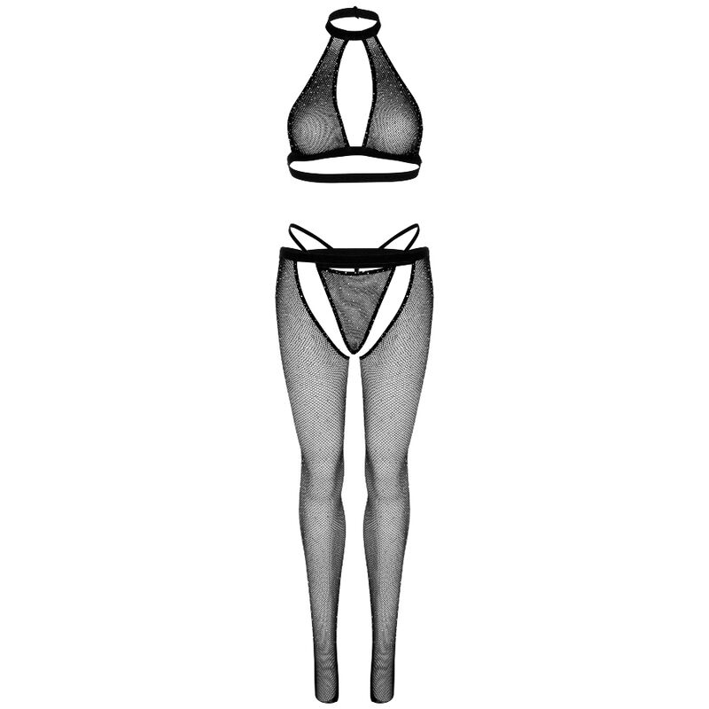 Leg Avenue Sets-Set 3 Piese Plasă cu Strasuri: Top, Tanga · Lenjerie Sexy Femei (imaginea 5)