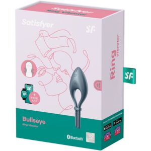 Satisfyer Ring-Bullseye Ring Vibrator App Grey-Silicon, 12 Trepte 6 Satisfyer Ring-Bullseye Ring Vibrator App Grey-Silicon, 12 Trepte - imagine 3