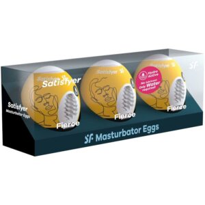 Satisfyer Eggs-Set de 3 Masturbatoare Egg Fierce-TPE · Kituri Jucarii (imaginea 2)