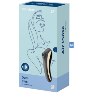 Satisfyer Air Pulse-Dual Kiss Air Pulse Vibrator Negru-Silicon 8 Satisfyer Air Pulse-Dual Kiss Air Pulse Vibrator Negru-Silicon - imagine 4