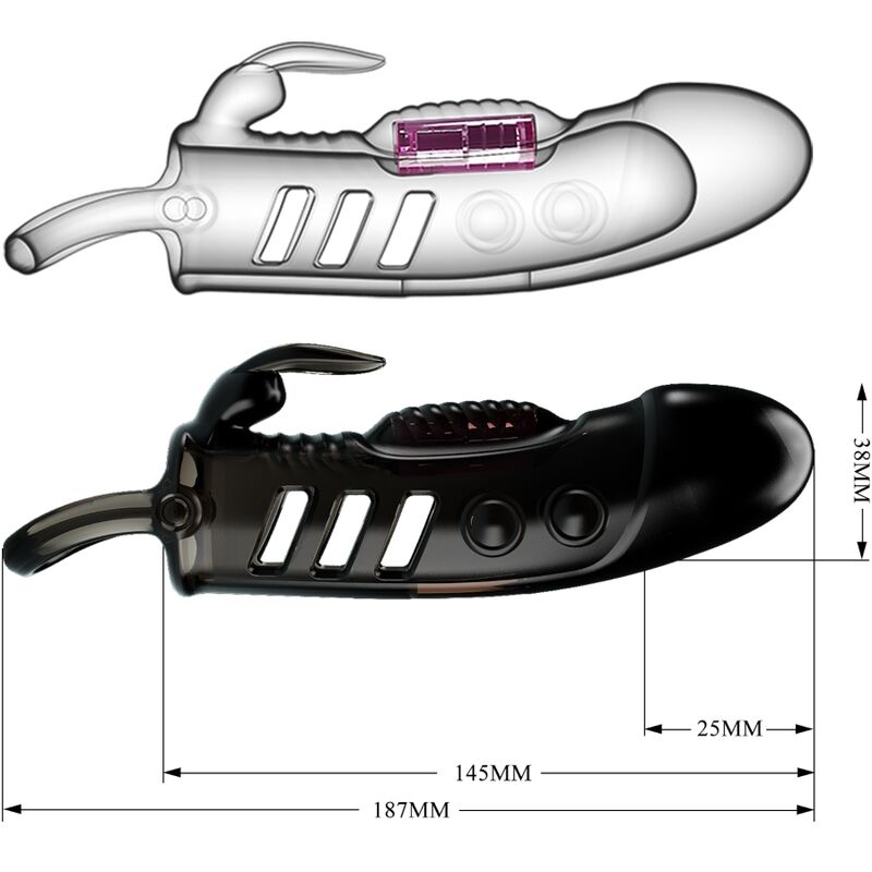 For Him-Sloane Rabbit Teacă pentru Penis Negru-TPR 5 img 121065 3fdbfde2e8b84bea86258485a21d9eac 1
