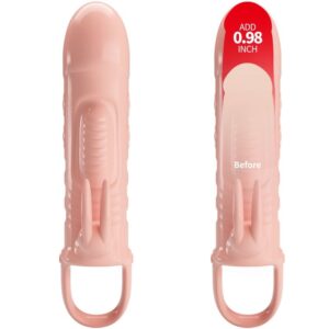 For Him-Sloane Natural Rabbit Manșon pentru Penis cu Vibrații-TPR - imagine 3