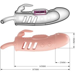 For Him-Sloane Natural Rabbit Manșon pentru Penis cu Vibrații-TPR - imagine 4