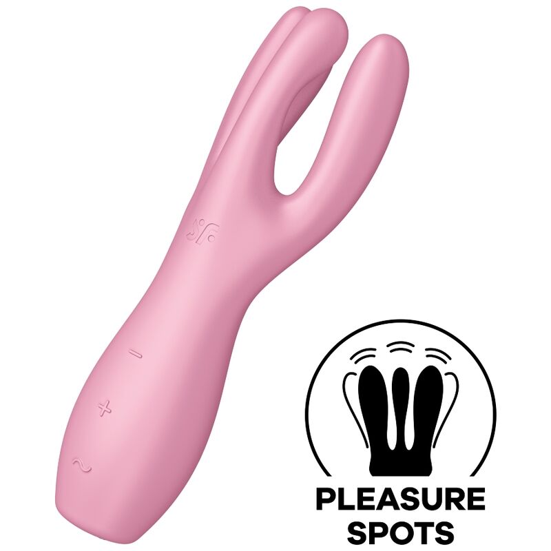 Satisfyer-Threesome 3 Vibrator cu Trei Brațe Silicon 2 Satisfyer-Threesome 3 Vibrator - Mint, Roz/Verde-Silicon, 12 · Vibratoare (imaginea 2)