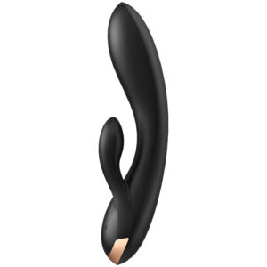 Satisfyer-Double Flex Vibrator App - Black, Alb/Negru-Silicon - imagine 3