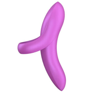 Satisfyer-Bold Lover Vibrator de Deget, Alb/Roz-Silicon, 12 Trepte - imagine 4