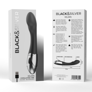 Black&silver-Kilian Vibrator Stimulant-Silicon, 10 Trepte 13 Black&silver-Kilian Vibrator Stimulant-Silicon, 10 Trepte - imagine 6