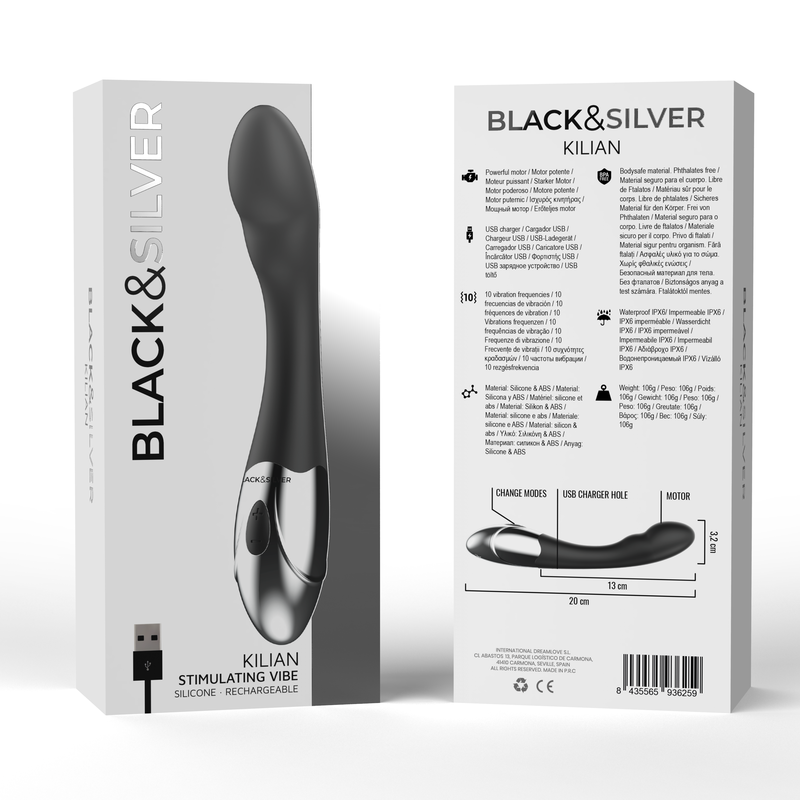 Black&silver-Kilian Vibrator Stimulant-Silicon, 10 Trepte 6 img 129494 0e0453b7e78bf8f25405c0b2e1707422 1