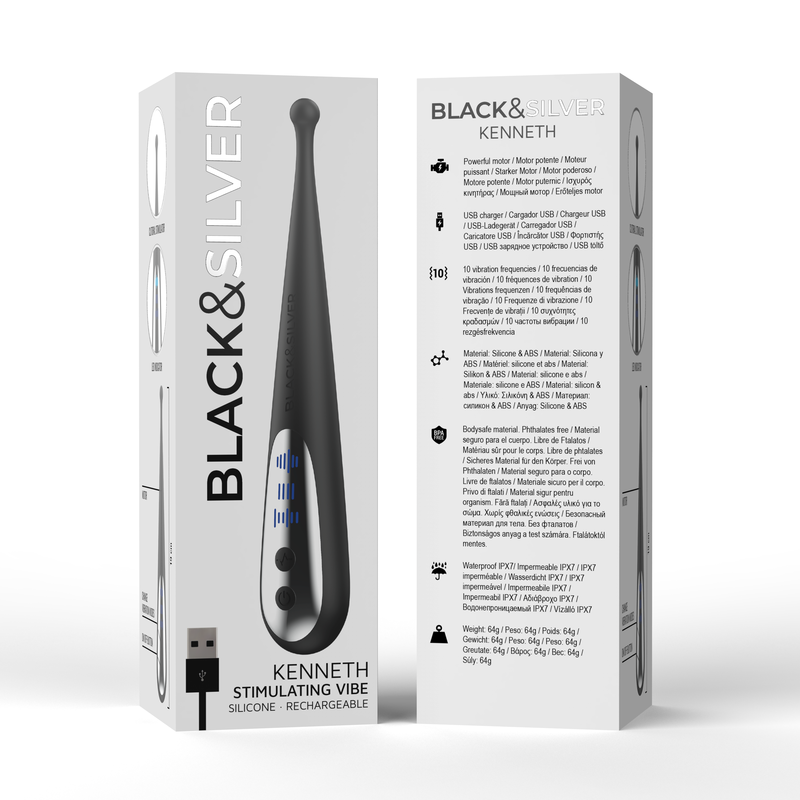 Black&silver-Kenneth Stimulating Vibe-Silicon, 10 Trepte — BLACK&SILVER · Vibratoare (imaginea 6)