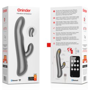Oninder-Oslo Vibrație & Rotație - Free App, Negru/Roz-Silicon - imagine 4