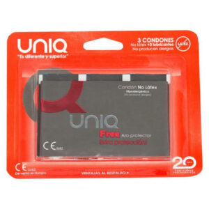 Uniq-Free Prezervative fără Latex cu Inel Protector 3 Bucăți 3 Uniq-Free Prezervative fără Latex cu Inel Protector 3 Bucăți · Prezervative