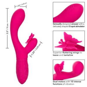 Calexotics-Butterfly Kiss Flutter Roz-10 Trepte, Reincarcabil, USB - imagine 10