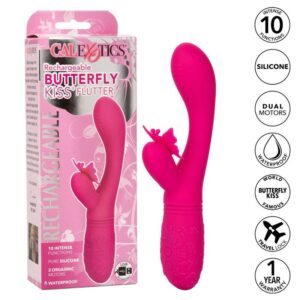 Calexotics-Butterfly Kiss Flutter Roz-10 Trepte, Reincarcabil, USB - imagine 9