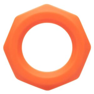 Calexotics-Alpha Sexagon Inel pentru Penis Portocaliu-Silicon - imagine 6