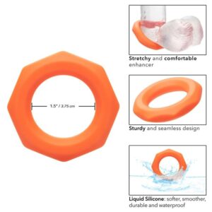 Calexotics-Alpha Sexagon Inel pentru Penis Portocaliu-Silicon - imagine 4