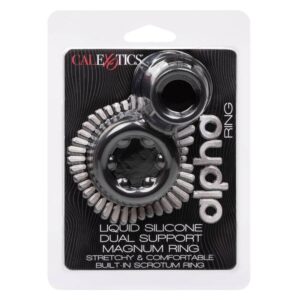 Calexotics-Alpha Dual Magnum Ring Negru-Silicon, Waterproof - imagine 8