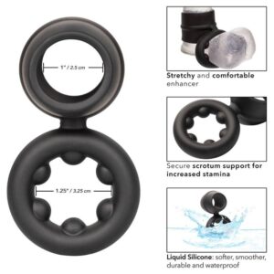 Calexotics-Alpha Dual Magnum Ring Negru-Silicon, Waterproof - imagine 5