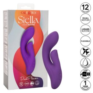 Calexotics-Stella Dual Pleaser Violet-Silicon, 12 Trepte 15 Calexotics-Stella Dual Pleaser Violet-Silicon, 12 Trepte - imagine 5