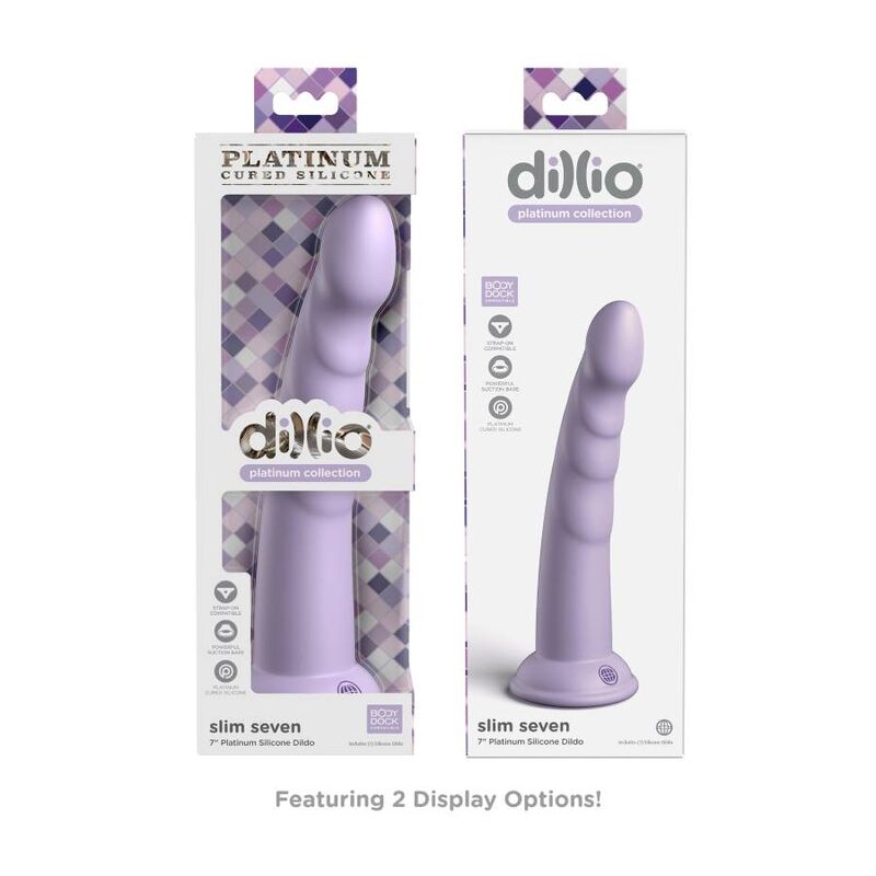 Pipedreams-Dillio - Slim Seven 17,78 cm Violet-Silicon, Ventuza 2 img 134490 402b218af7f10525630fbcf2348a7a8d 1