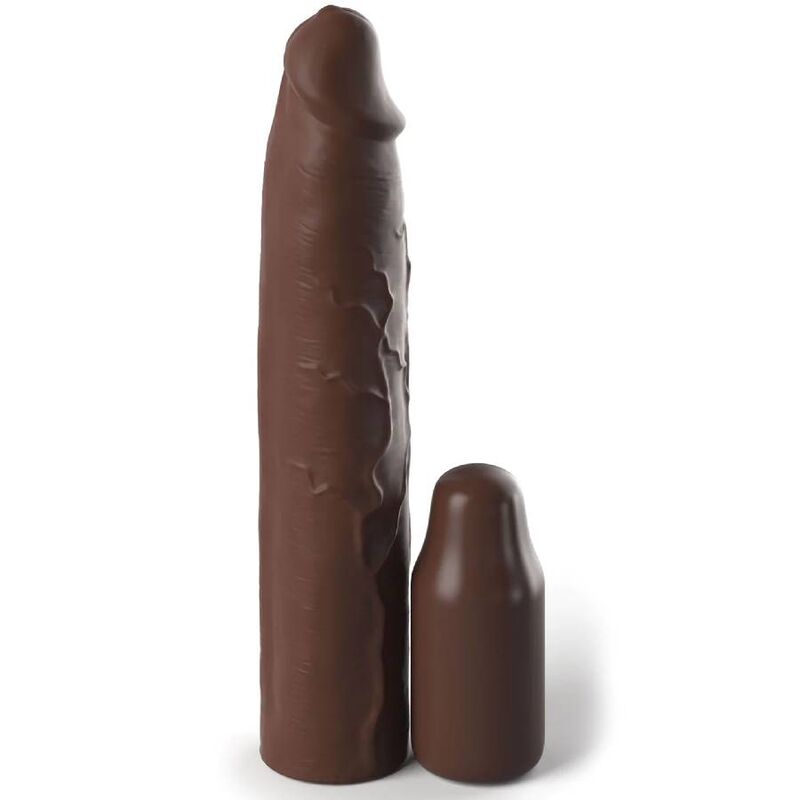 Fantasy X-tensions-Manșon 22,86 cm + 7,62 cm Extensor Maro-Silicon — PIPEDREAMS · Inele & Mansoane Penis