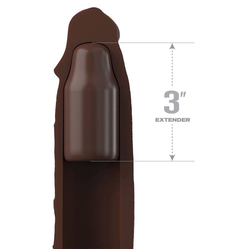 Fantasy X-tensions-Manșon 22,86 cm + 7,62 cm Extensor Maro-Silicon 2 Fantasy X-tensions-Manșon 22,86 cm + 7,62 cm Extensor Maro-Silicon — PIPEDREAMS · Inele & Mansoane Penis (imaginea 2)