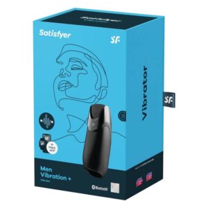 Satisfyer Men-Men Vibration+ Negru-Silicon, Reincarcabil, App, USB - imagine 2