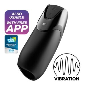 Satisfyer Men-Men Vibration+ Negru-Silicon, Reincarcabil, App, USB - imagine 1