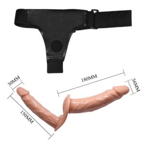 Baile Harness Collection-Ultra Passionate Dildo Dublu cu Ham-TPR - imagine 5